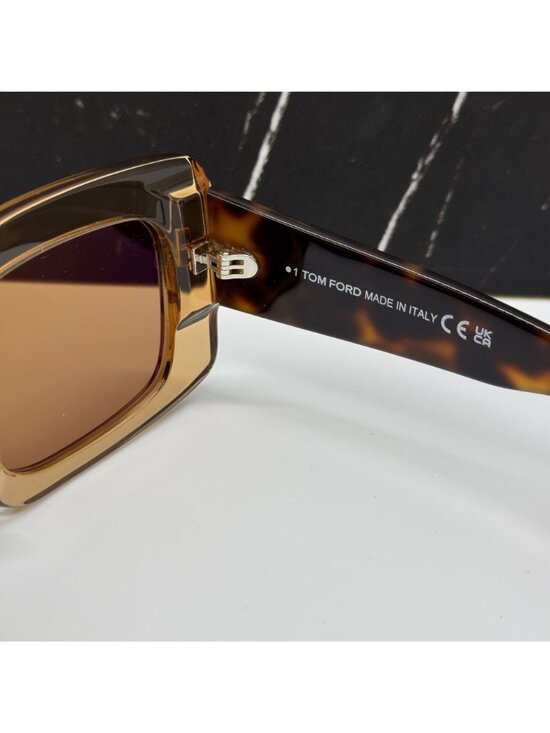 NEW TOM FORD BRIGITTA TF1188 45E HAVANA/BROWN WOMEN SQUARE SUNGLASSES FT1188 main image 8